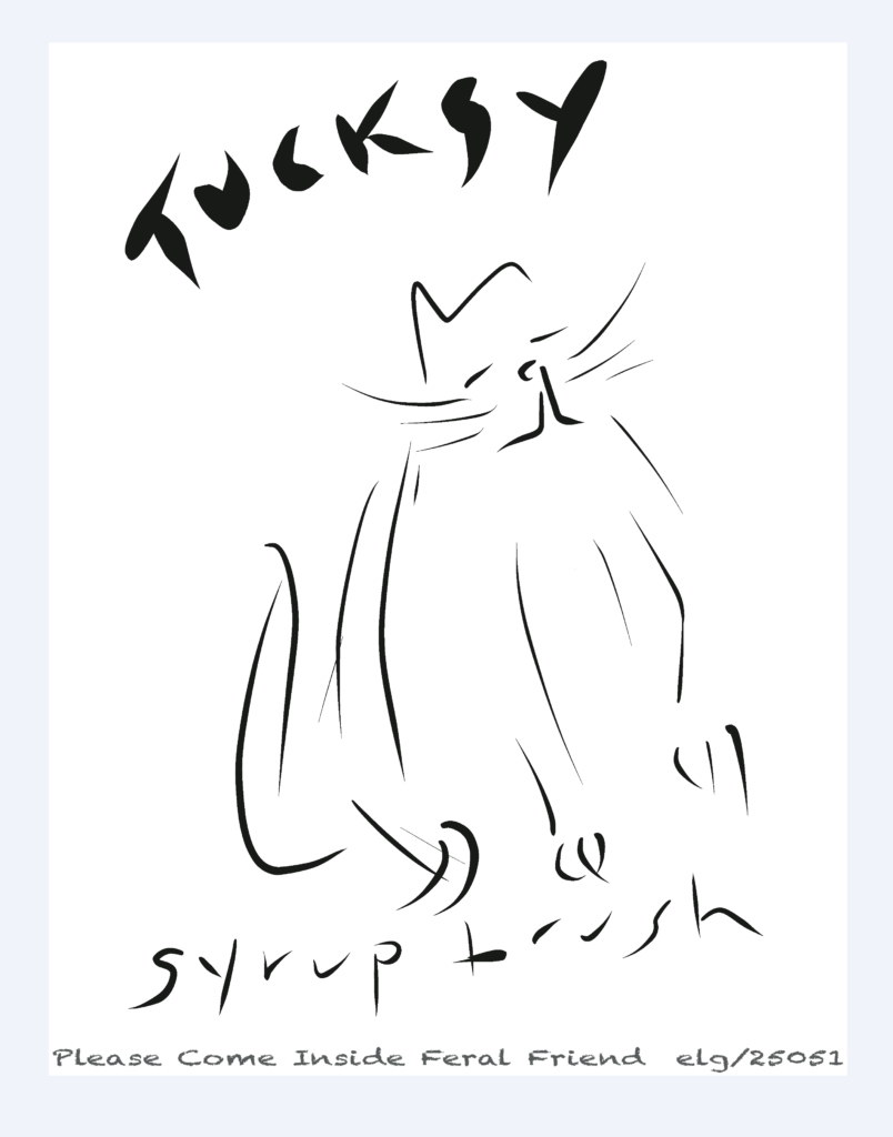 Tuxedo Kitty, digital drawing by Grenell