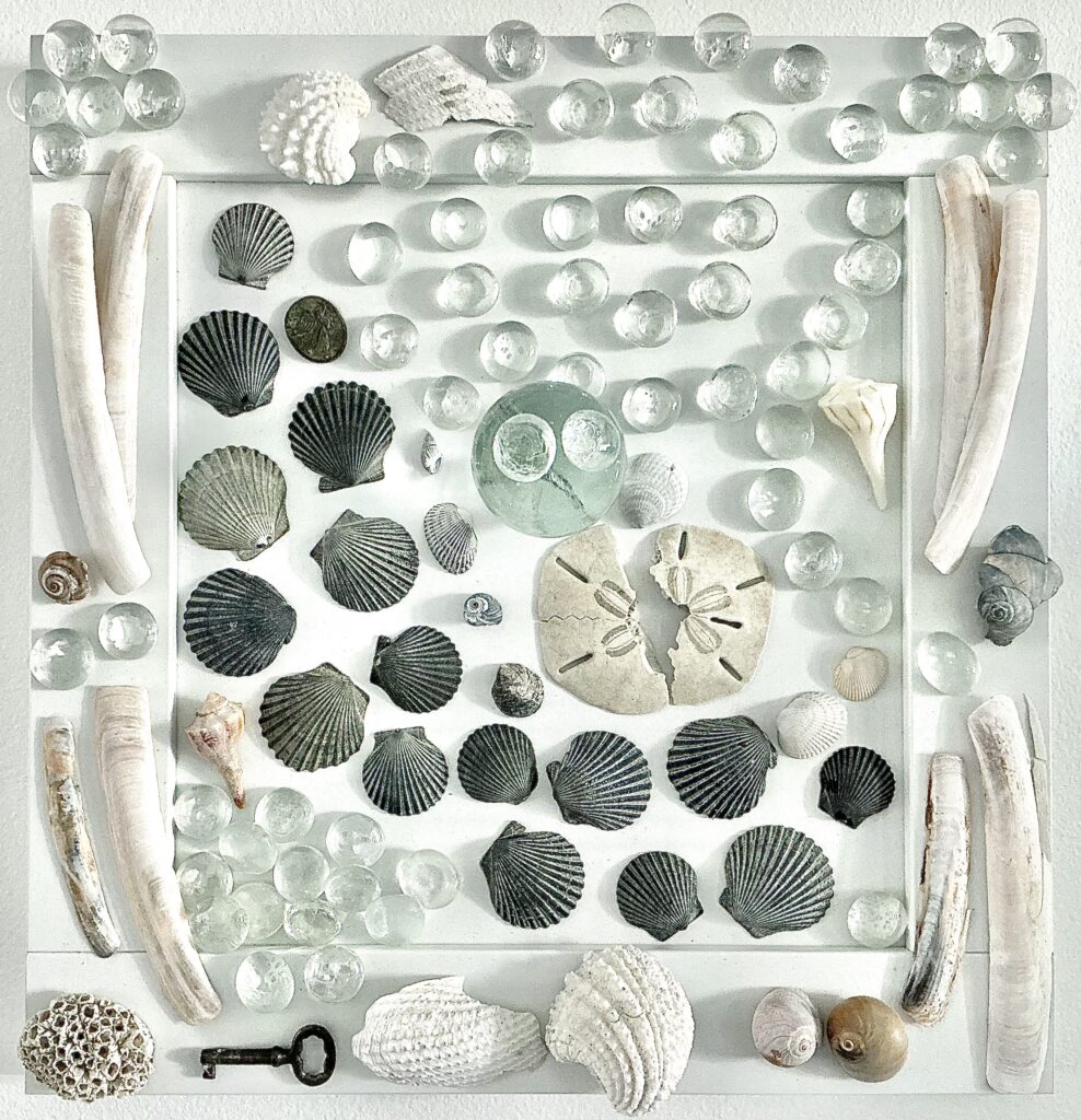 Keith Key Breaks in New Jersey Beauty, collage on wood, by Grenell