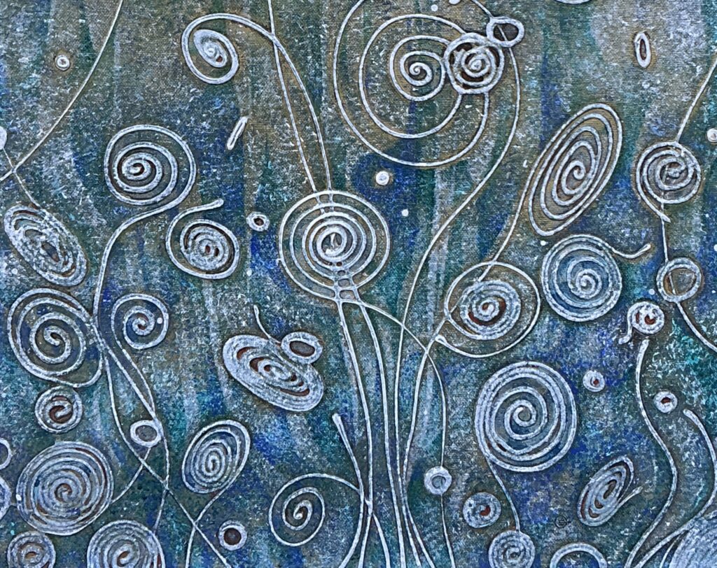 Lasting Impression (Expression), acrylic on linen (detail), by Grenell